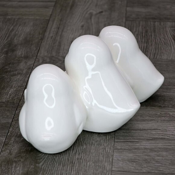 Rae Dunn Happy Easter Table Holiday Room Decor 3 Chicks Trio Spring Ceramic - Picture 2 of 4